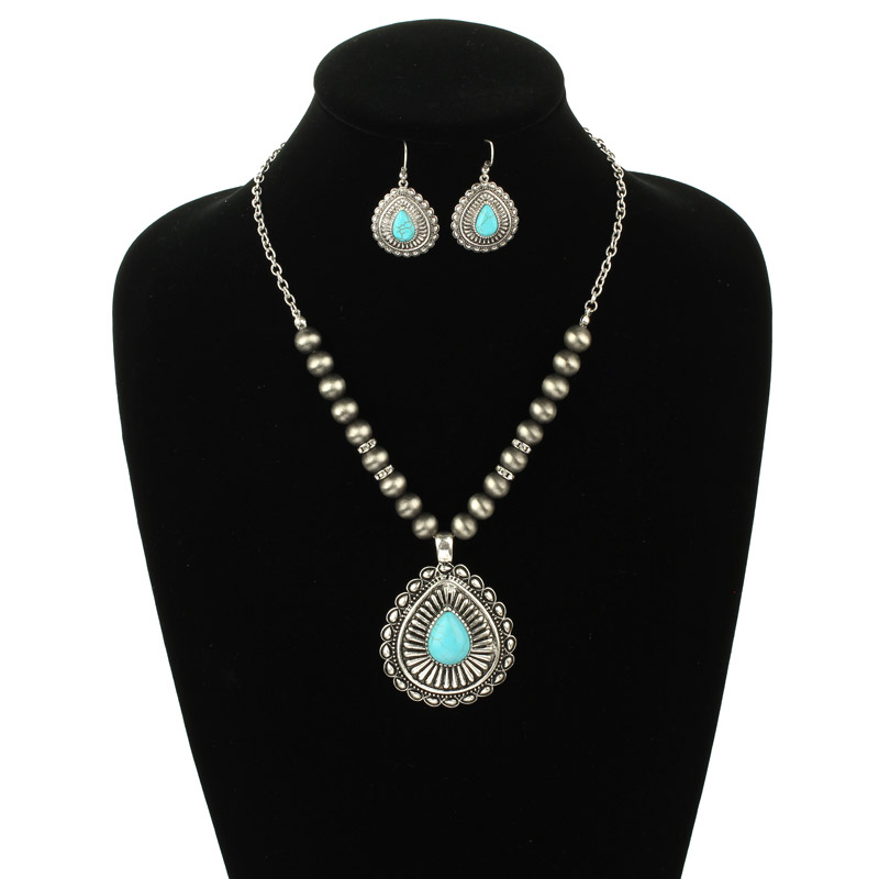 Western Style Teardrop Necklace Set - Image 2