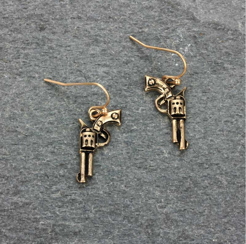 Pistol Dangle Earrings