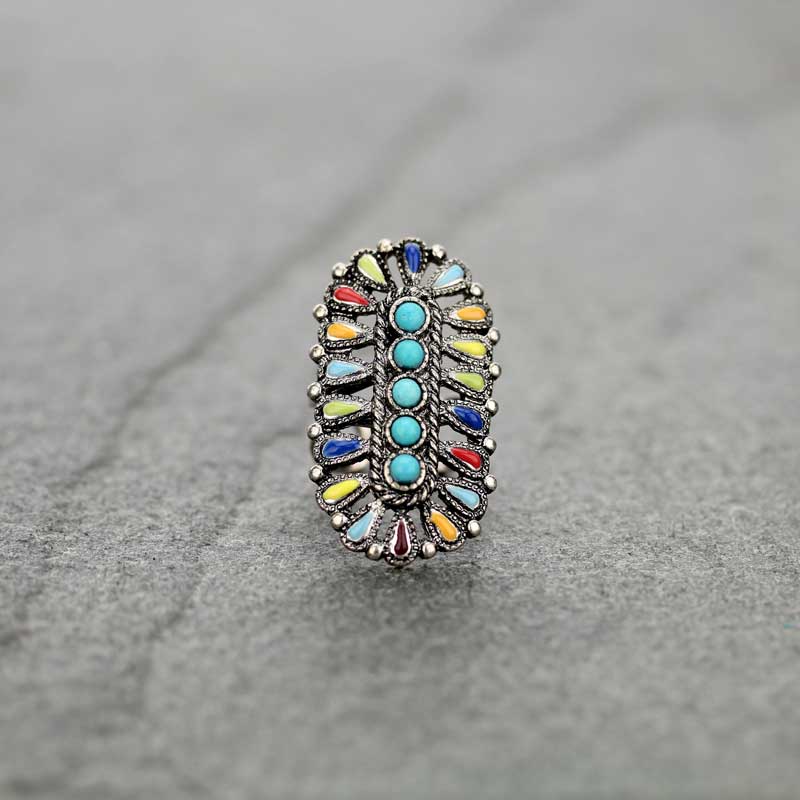 Western Design Stone Cuff Ring