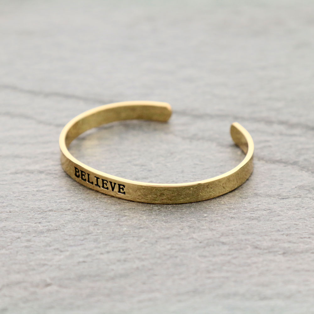 "BELIEVE" Cuff Bracelet - Image 2