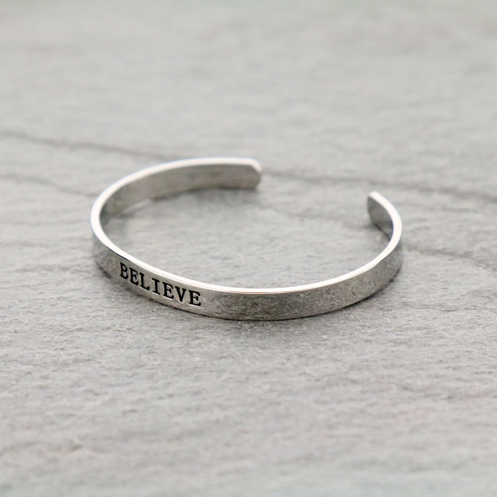 "BELIEVE" Cuff Bracelet - Image 2