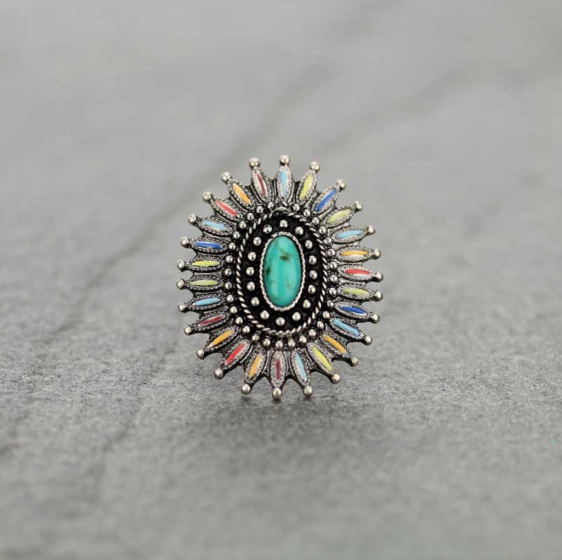 Western Design Stone Cuff Ring