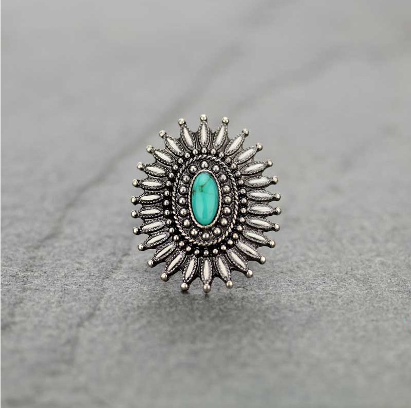 Western Design Stone Cuff Ring
