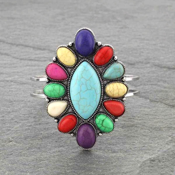 Western Style Stone Hinge Bracelet