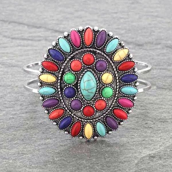 Western Style Stone Hinge Bracelet