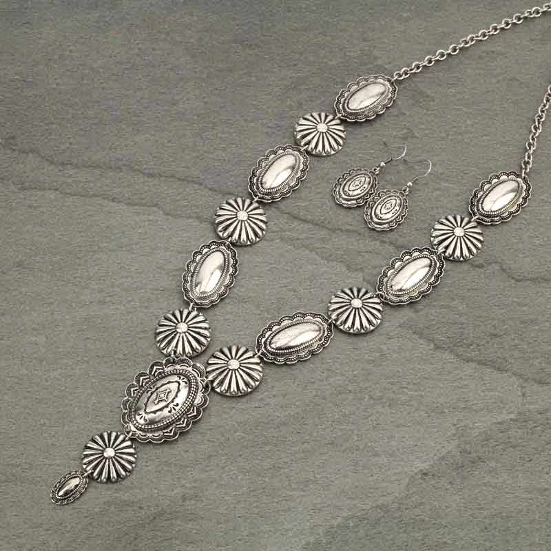 Western Concho Necklace Set
