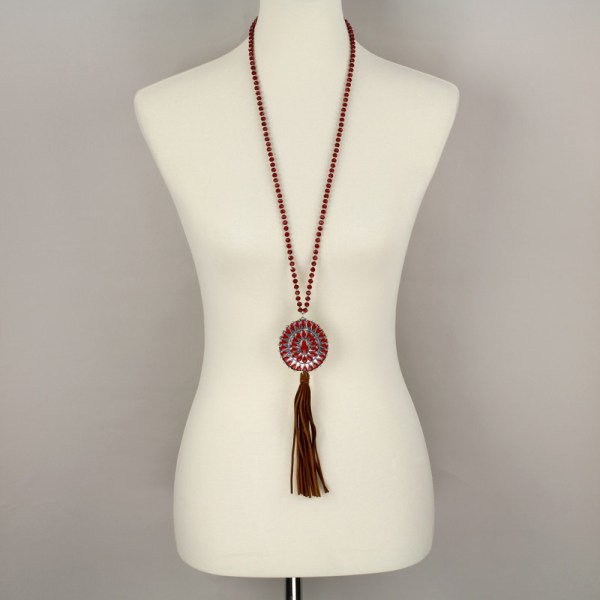 Epoxy Concho with Glass Bead Necklace - Image 2