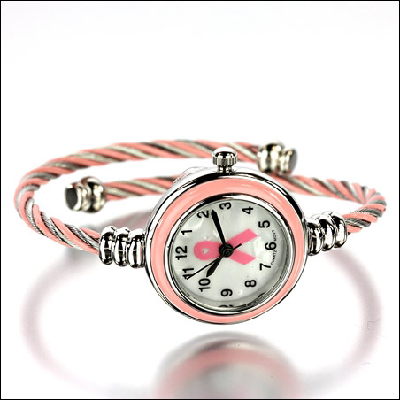 Fashion Pink Ribbon Watch