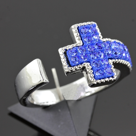 Cross Rhinestone Adjustable Ring