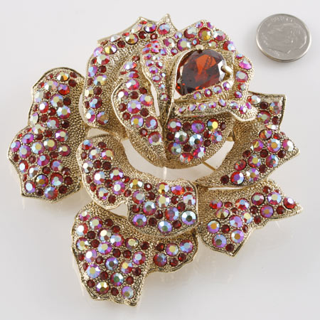Fashion Crystal Flower Brooch