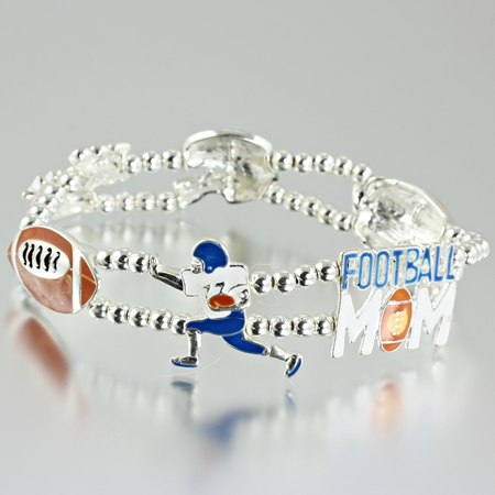 Sport Theme "Football MOM" Stretch Bracelet (Bulk Discount)