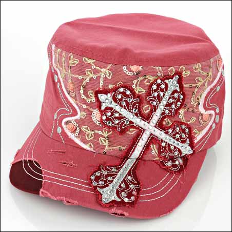 Cross Rhinestone Vintage Cap