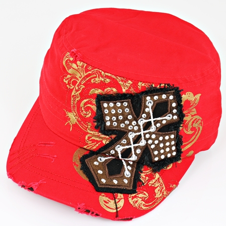Cross Rhinestone Vintage Cap