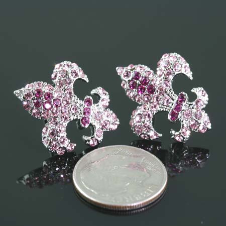 Fleur De Lis Rhinestone Earrings