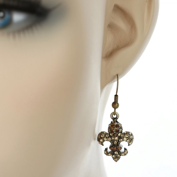 Fleur De Lis Fish Hook Earrings