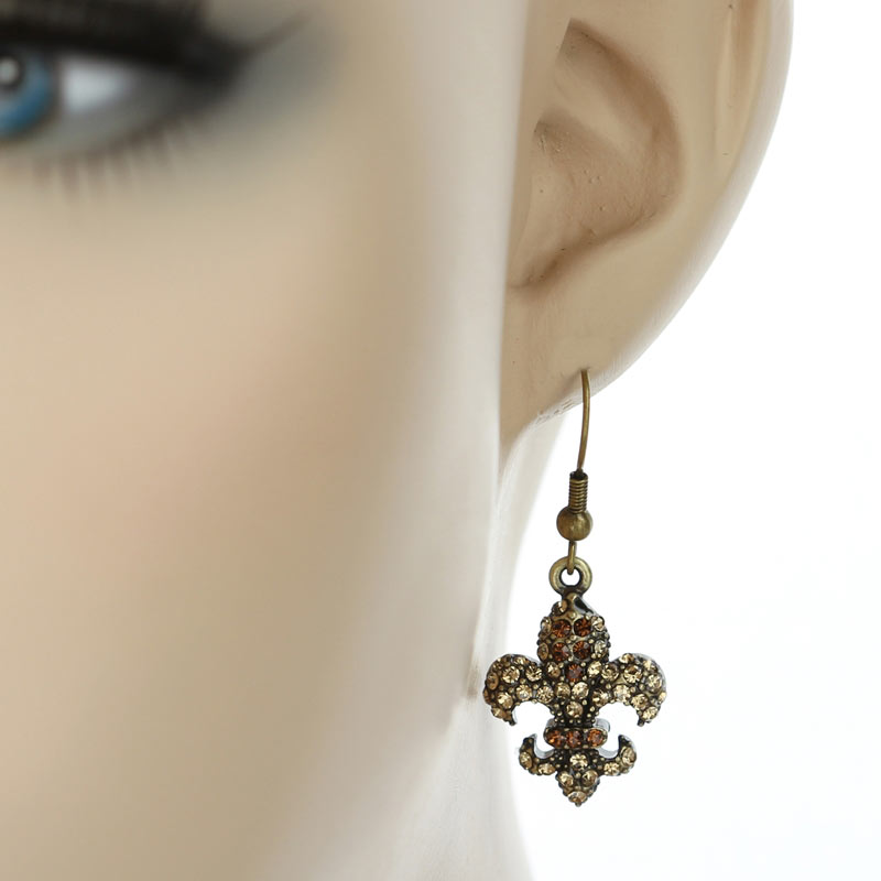 Fleur De Lis Fish Hook Earrings