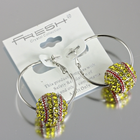 Sports "Softball" Fish Hook Earrings