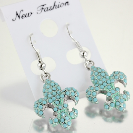 Fleur De Lis Turquoise Earrings