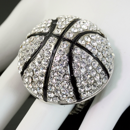 Sports Theme Basketball Stretch Ring