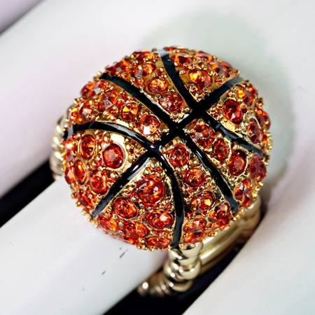 Sports Theme Basketball Stretch Ring