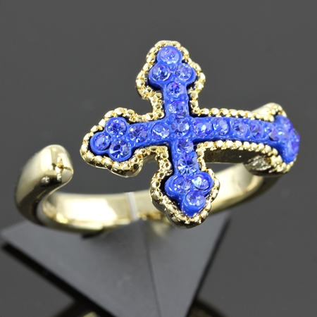Cross Rhinestone Stretch Ring