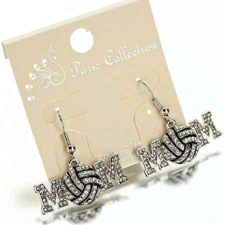 Sports  "Volleyball Mom" Fish Hook Earrings