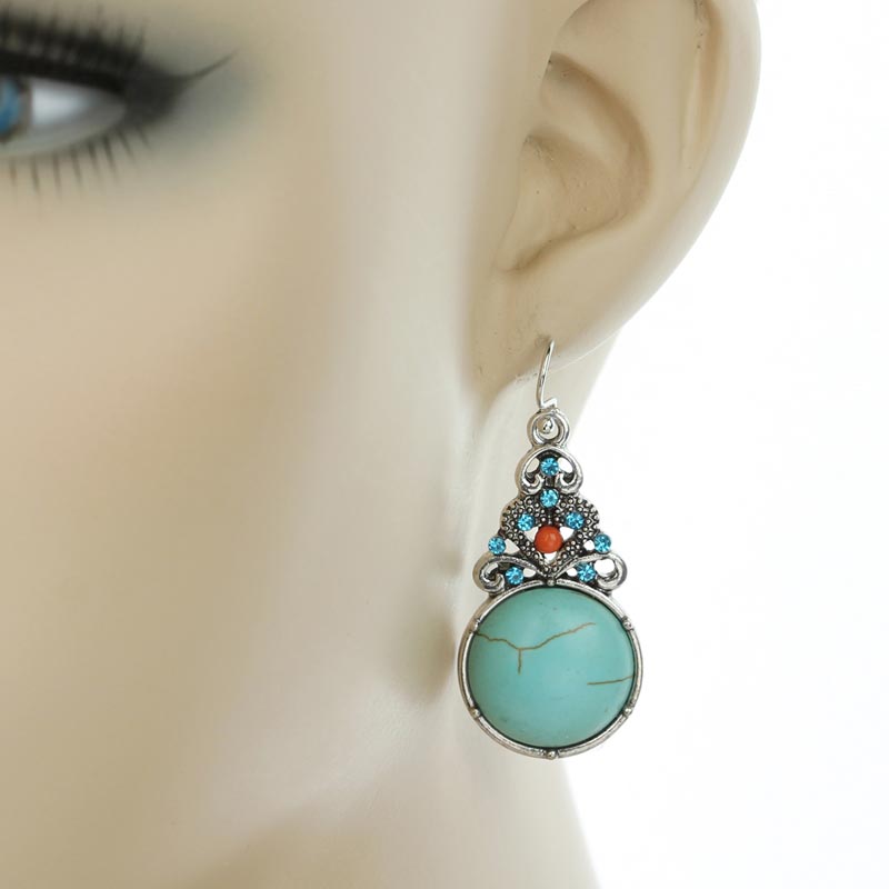 Turquoise Fish Hook Earrings