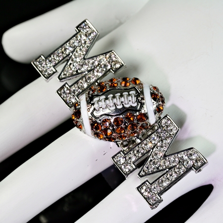Sports Theme "Football Mom" Stretch Ring