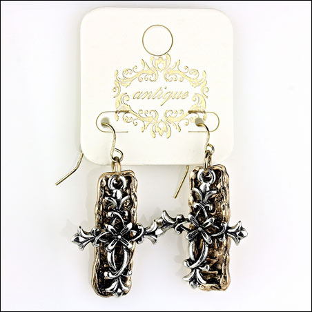Cross Fish Hook Earrings