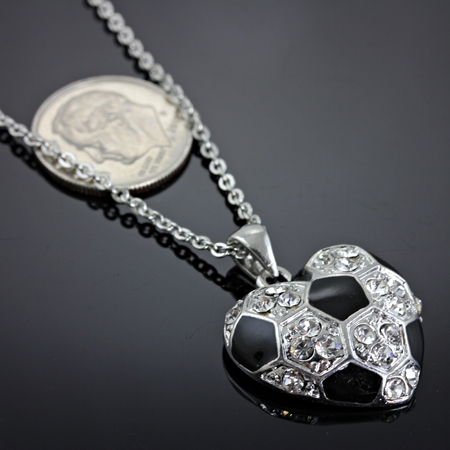 Sports Theme Heart Shape Soccer Ball Pendant Necklace