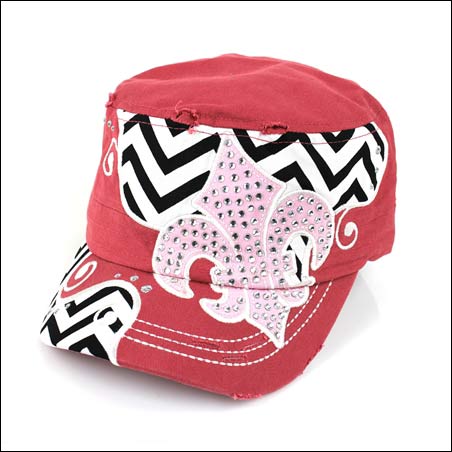 Fleur De lis Vintage w/Chevron Cap