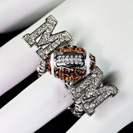 Sports Theme "Football Mom" Stretch Ring