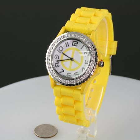Fashion Peace Sign Jelly Band Watch