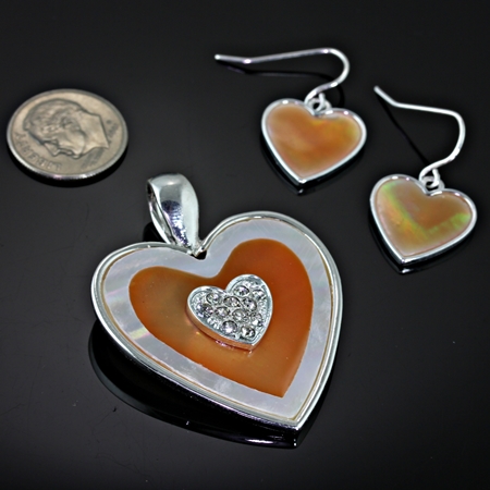 Fashion Heart Pendant and Earring Set