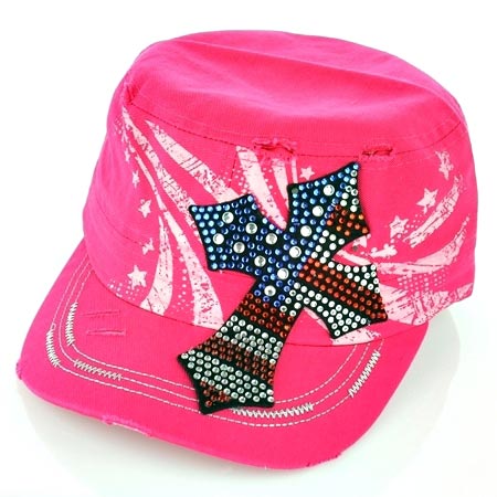 Cross Rhinestone Vintage Cap