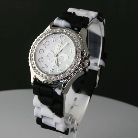 Fleur De Lis Jelly Band Medium Size Watch