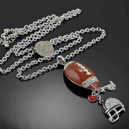 Sports Theme Foot Ball Pendant Necklace