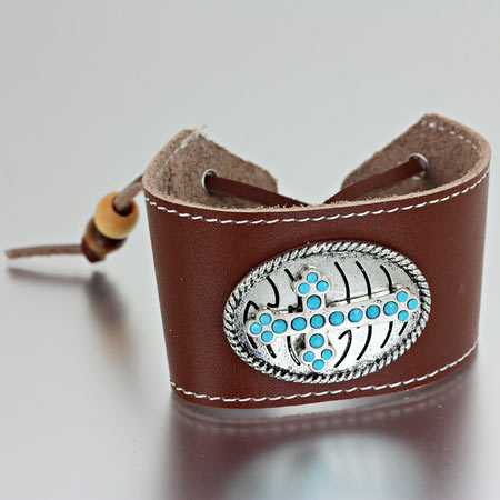 Cross Leather Bracelet
