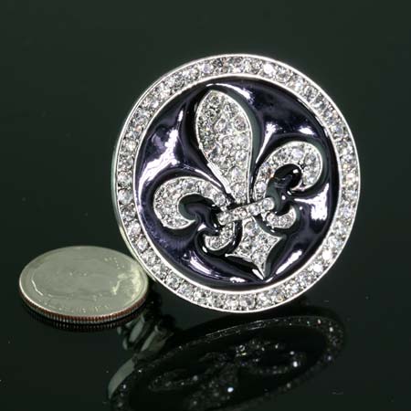 Fleur de Lis Crystal Stretch Ring