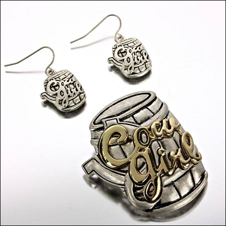 Western Pendant and Earring Set