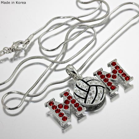 Volley Ball Mom Pendant Necklace
