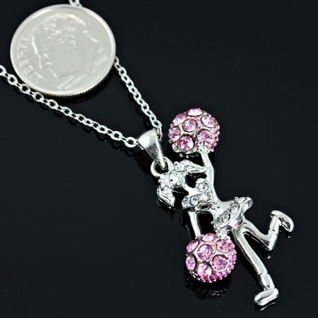Sports Theme "Cheer Leader" Pendant Necklace