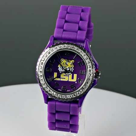 LSU University Tiger Jelly Band Watch