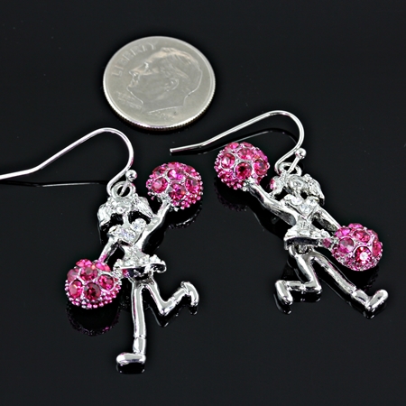 Sports "Cheerleader" Rhinestone Fish Hook Earrings