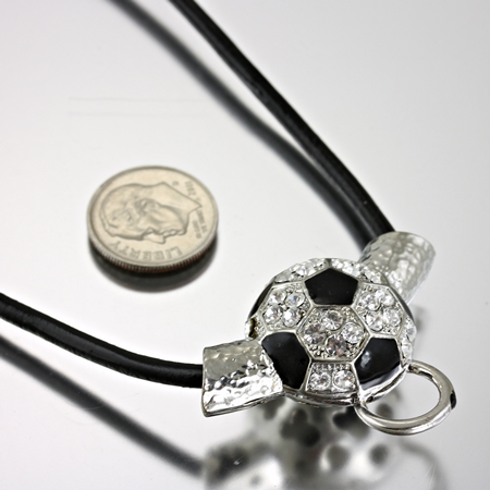 Sports Theme Soccerball ID Badge and Glass Holder Necklace