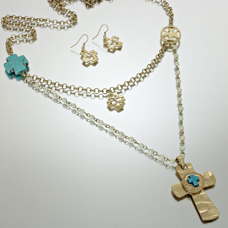 Cross Necklace Set