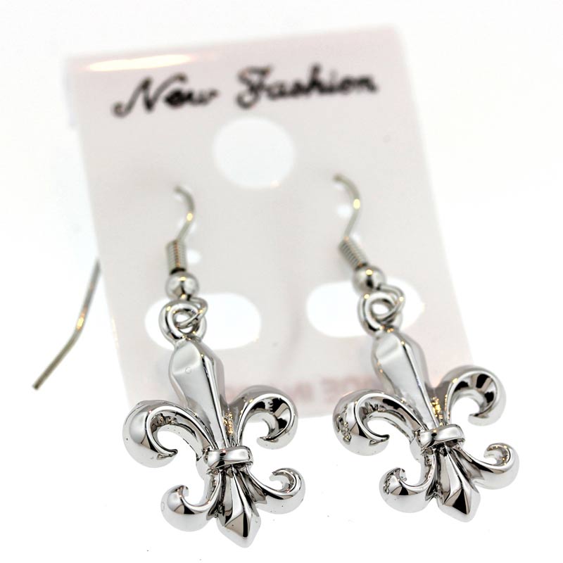 Fleur De Lis Fish Hook Earrings