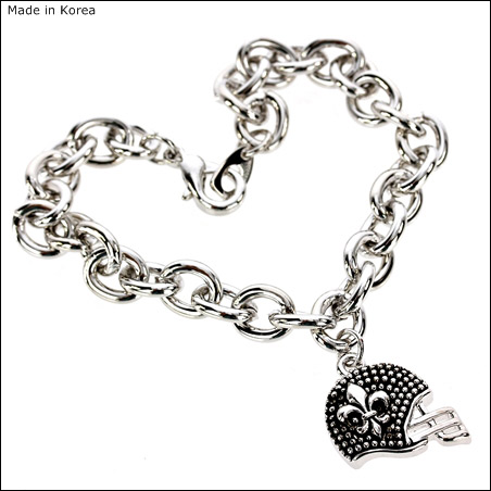 Fleur De Lis Helmet Charm Bracelet