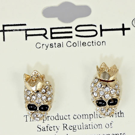 Skull Rhinestone Post Earrings