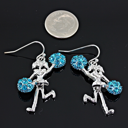 Sports "Cheerleader" Rhinestone Fish Hook Earrings
